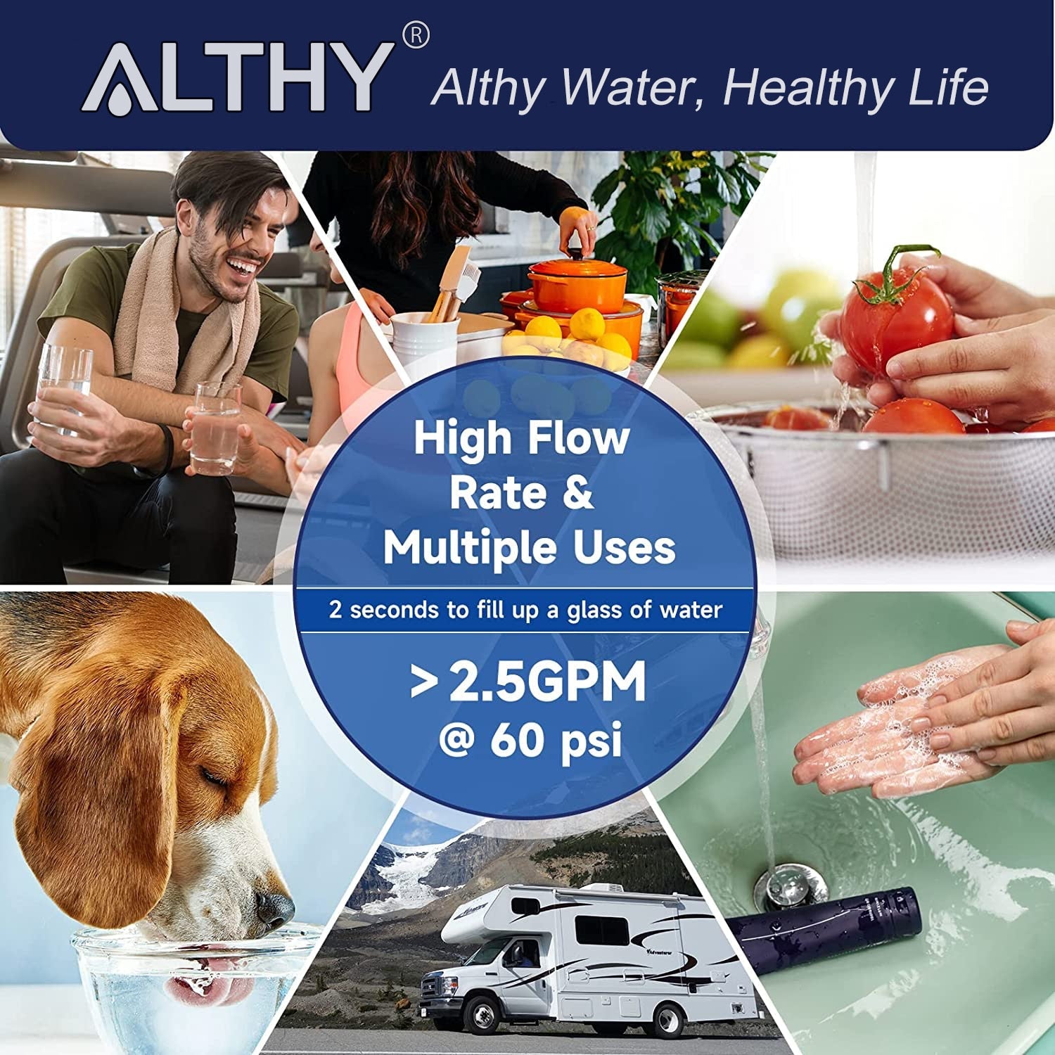 ALTHY Under Sink Drinking Water Filter Purifier -NSF/ANSI Certified Direct Connect Under Counter Drink Water Filtration System  Hardware > Plumbing > Water Dispensing & Filtration 226.99 EZYSELLA SHOP